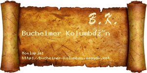 Bucheimer Kolumbán névjegykártya